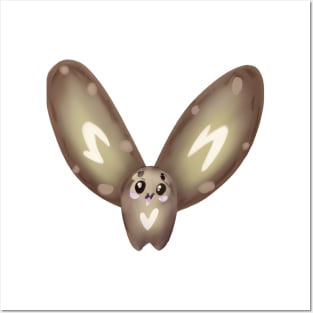 Cute Moth Drawing Posters and Art